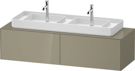 Console vanity unit wall-mounted, WT48660H2H20000 Stone grey High Gloss, Lacquer
