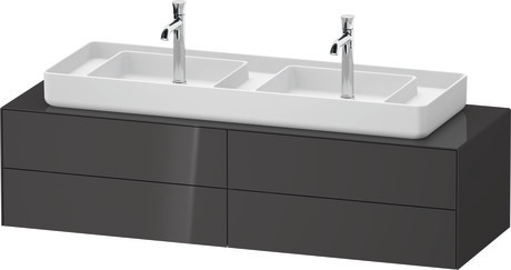 Console vanity unit wall-mounted, WT48690H1H10000 Graphite High Gloss, Lacquer