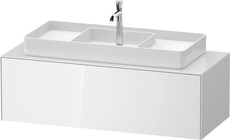 Meuble sous lavabo suspendu pour plan de toilette, WT4977M85850000 Blanc brillant, Laqué