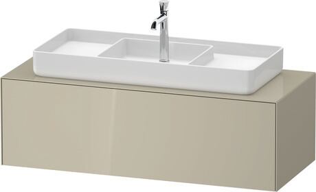 Console vanity unit wall-mounted, WT4977MH3H37010 taupe High Gloss, Lacquer, Interior lighting: Integrated