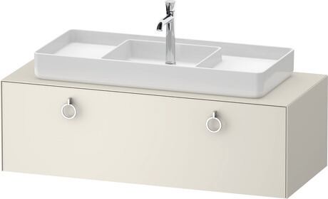 Console vanity unit wall-mounted, WT4982M39397010 Nordic white Satin Matt, Lacquer, Interior lighting: Integrated