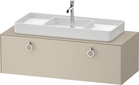 Console vanity unit wall-mounted, WT4982M60607010 taupe Satin Matt, Lacquer, Interior lighting: Integrated