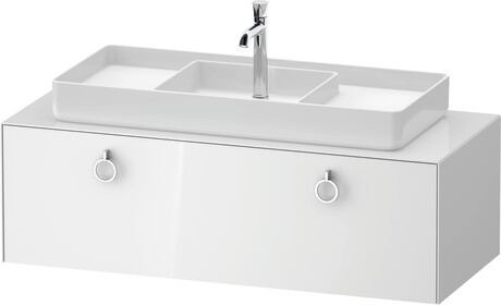 Console vanity unit wall-mounted, WT4982M85857010 White High Gloss, Lacquer, Interior lighting: Integrated