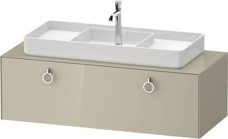 Console vanity unit wall-mounted, WT4982MH3H37010 taupe High Gloss, Lacquer, Interior lighting: Integrated