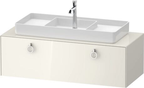 Console vanity unit wall-mounted, WT4982MH4H47010 Nordic white High Gloss, Lacquer, Interior lighting: Integrated