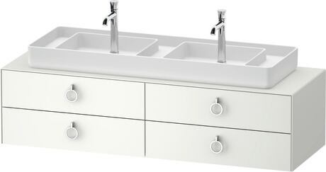 Console vanity unit wall-mounted, WT4997036360010 White Satin Matt, Lacquer, Interior lighting: Integrated