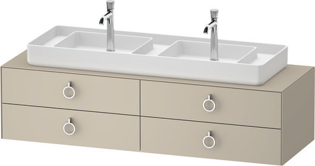 Console vanity unit wall-mounted, WT4997060600010 taupe Satin Matt, Lacquer, Interior lighting: Integrated