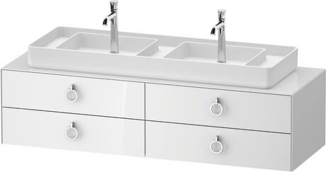 Console vanity unit wall-mounted, WT4997085850010 White High Gloss, Lacquer, Interior lighting: Integrated