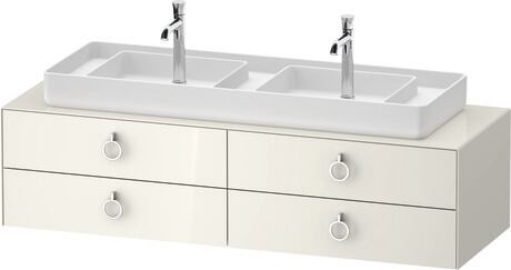 Console vanity unit wall-mounted, WT49970H4H40010 Nordic white High Gloss, Lacquer, Interior lighting: Integrated