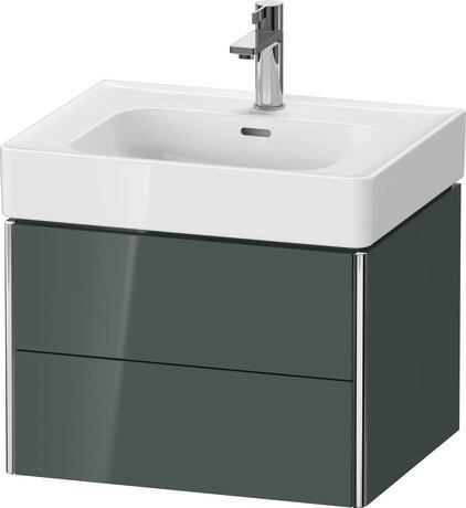 Mueble bajo lavabo suspendido, XS4378038380A00 Gris (Dolomiti) Brillante, Lacado, Distribución interior Integrado/a