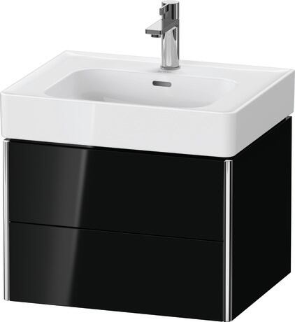 Mueble bajo lavabo suspendido, XS4378040400A00 Negro Brillante, Lacado, Distribución interior Integrado/a