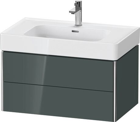 Mueble bajo lavabo suspendido, XS4399038380A00 Gris (Dolomiti) Brillante, Lacado, Distribución interior Integrado/a