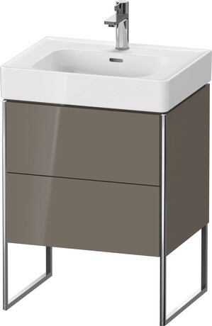 Mueble bajo lavabo al suelo, XS4527089890A00 Franela gris Brillante, Lacado, Distribución interior Integrado/a