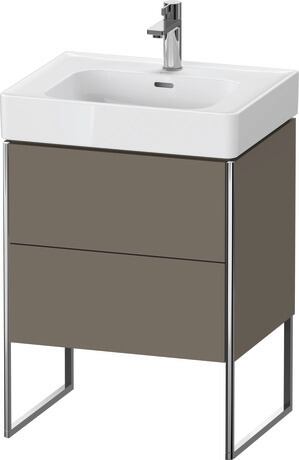 Mueble bajo lavabo al suelo, XS4527090900A00 Franela gris Satén mate, Lacado, Distribución interior Integrado/a