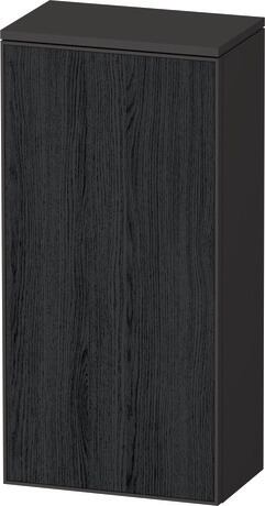 Semi-tall cabinet, ZE1350L16800000 Hinge position: Left, Front: Black oak Matt, Decor, Corpus: Graphite Super Matt, Decor