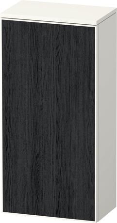Semi-tall cabinet, ZE1350L16840000 Hinge position: Left, Front: Black oak Matt, Decor, Corpus: White Super Matt, Decor