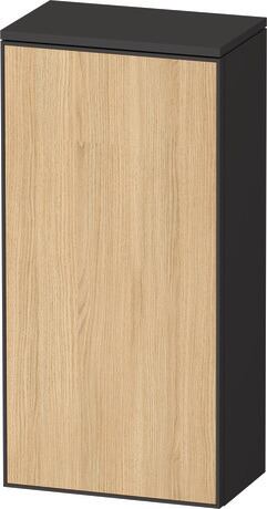 Semi-tall cabinet, ZE1350L30800000 Hinge position: Left, Front: Natural oak Matt, Decor, Corpus: Graphite Super Matt, Decor