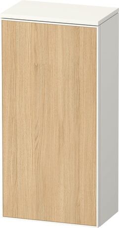 Semi-tall cabinet, ZE1350L30840000 Hinge position: Left, Front: Natural oak Matt, Decor, Corpus: White Super Matt, Decor