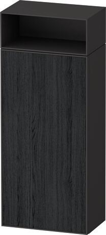 Semi-tall cabinet, ZE1351L16800000 Hinge position: Left, Front: Black oak Matt, Decor, Corpus: Graphite Super Matt, Decor