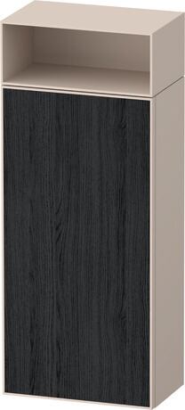 Semi-tall cabinet, ZE1351L16830000 Hinge position: Left, Front: Black oak Matt, Decor, Corpus: taupe Super Matt, Decor