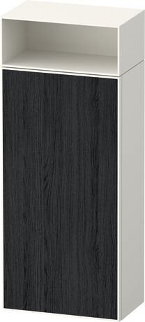 Semi-tall cabinet, ZE1351L16840000 Hinge position: Left, Front: Black oak Matt, Decor, Corpus: White Super Matt, Decor