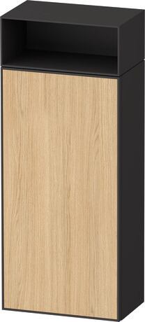 Semi-tall cabinet, ZE1351L30800000 Hinge position: Left, Front: Natural oak Matt, Decor, Corpus: Graphite Super Matt, Decor