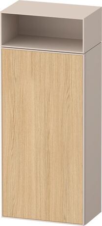 Semi-tall cabinet, ZE1351R30830000 Hinge position: Right, Front: Natural oak Matt, Decor, Corpus: taupe Super Matt, Decor