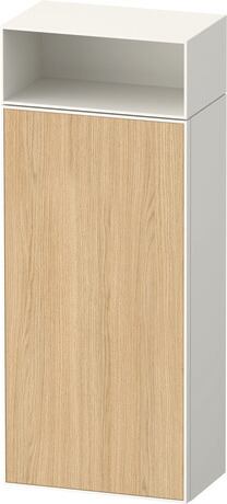 Semi-tall cabinet, ZE1351L30840000 Hinge position: Left, Front: Natural oak Matt, Decor, Corpus: White Super Matt, Decor