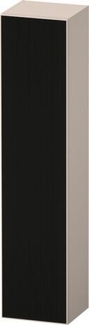 Tall cabinet, ZE1352L63830000 Hinge position: Left, Front: Black line structure, Glass, Corpus: taupe Super Matt, Decor