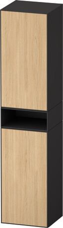 Tall cabinet, ZE1353L30800000 Hinge position: Left, Front: Natural oak Matt, Decor, Corpus: Graphite Super Matt, Decor
