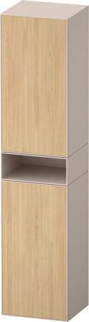 Tall cabinet, ZE1353L30830000 Hinge position: Left, Front: Natural oak Matt, Decor, Corpus: taupe Super Matt, Decor