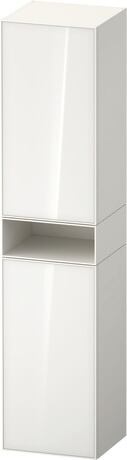 Tall cabinet, ZE1353L64840000 Hinge position: Left, Front: White, Glass, Corpus: White Super Matt, Decor