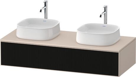 Console vanity unit wall-mounted, ZE4813B63830000 Front: Black line structure, Glass, Corpus: taupe Super Matt, Decor, Console: taupe Super Matt, Decor