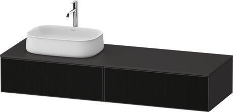 Mueble bajo lavabo para encimera, ZE4814L63800F00 Frente: estructura de la línea negra, Cristal, Cuerpo: Grafito Supermate, Decoración, Encimera: Grafito Supermate, Decoración, Distribución interior Integrado/a