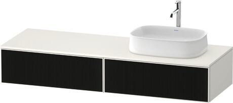 Console vanity unit wall-mounted, ZE4814R63840000 Front: Black line structure, Glass, Corpus: White Super Matt, Decor, Console: White Super Matt, Decor