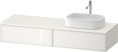 Console vanity unit wall-mounted, ZE4814R64840000 Front: White, Glass, Corpus: White Super Matt, Decor, Console: White Super Matt, Decor