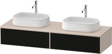 Console vanity unit wall-mounted, ZE4815B63830000 Front: Black line structure, Glass, Corpus: taupe Super Matt, Decor, Console: taupe Super Matt, Decor