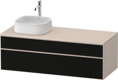 Console vanity unit wall-mounted, ZE4822L63830000 Front: Black line structure, Glass, Corpus: taupe Super Matt, Decor, Console: taupe Super Matt, Decor