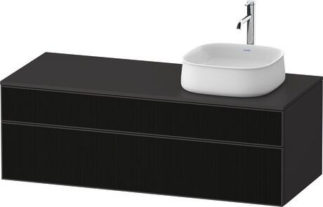 Console vanity unit wall-mounted, ZE4822R63800000 Front: Black line structure, Glass, Corpus: Graphite Super Matt, Decor, Console: Graphite Super Matt, Decor