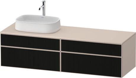 Console vanity unit wall-mounted, ZE4824L63830000 Front: Black line structure, Glass, Corpus: taupe Super Matt, Decor, Console: taupe Super Matt, Decor