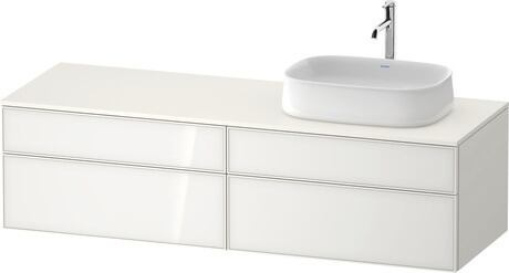 Console vanity unit wall-mounted, ZE4824R64840000 Front: White, Glass, Corpus: White Super Matt, Decor, Console: White Super Matt, Decor