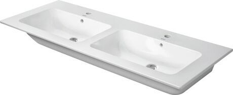 Lavabo double, 2336130000 Blanc brillant, Nombre espaces de toilette: 2 A gauche, A droite, Nombre de trous de robinetterie par espace de toilette: 1 Au centre