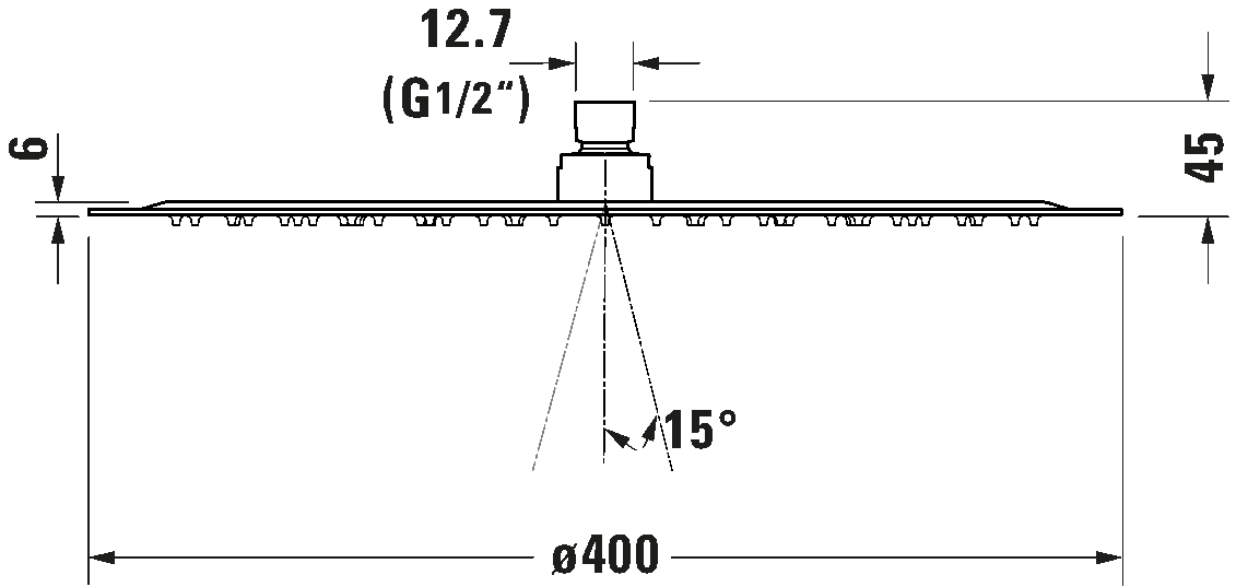 Hoofddouche 1jet 400, UV0660021