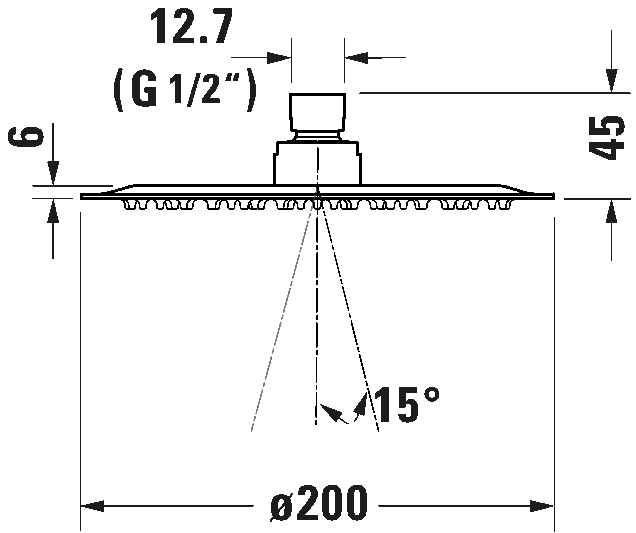 Hoofddouche 1jet 200, UV0660019