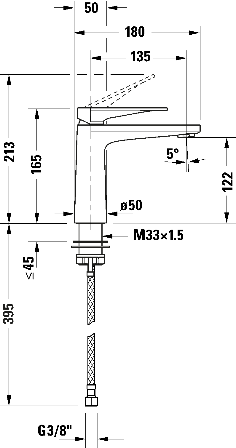 Miscelatore monocomando per lavabo M, TU1020002