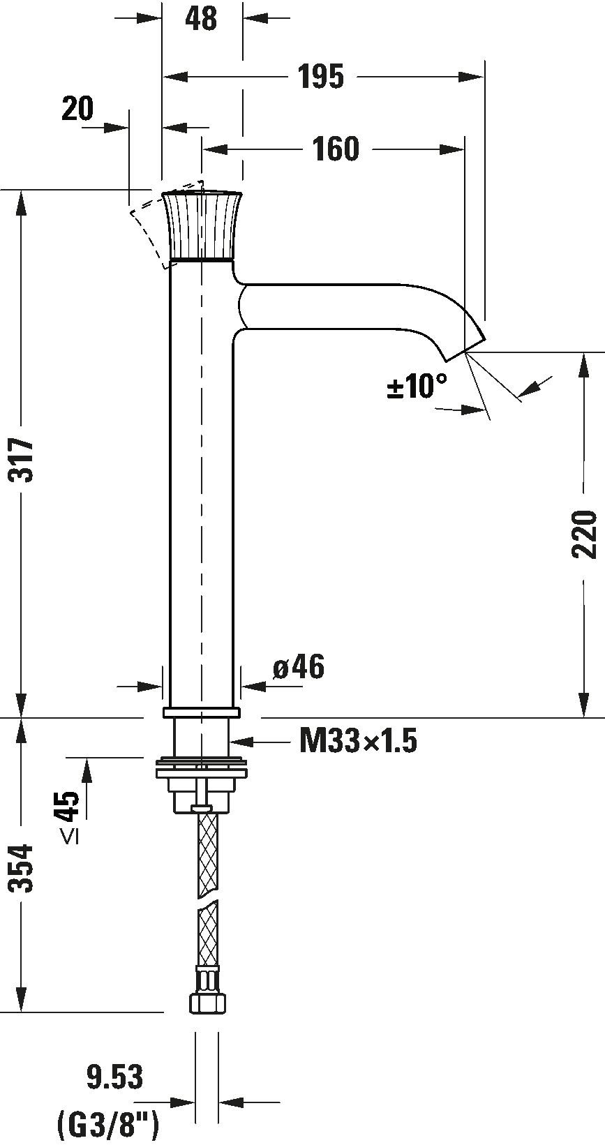 Single lever basin mixer XL, WT1040002
