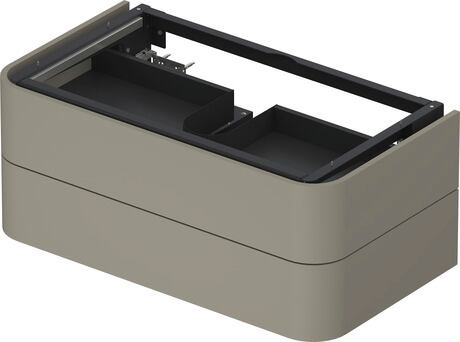 Console vanity unit wall-mounted, HP497109292 Stone grey Satin Matt, Lacquer