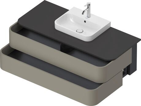 Console vanity unit wall-mounted, HP497209292 Stone grey Satin Matt, Lacquer