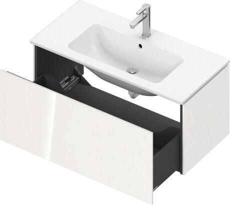 Vanity unit wall-mounted, LC614202222 White High Gloss, Decor