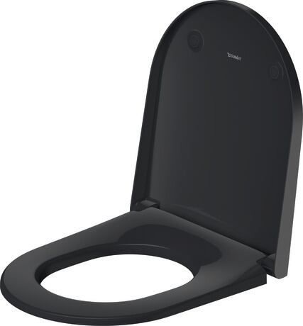 WC-Sitz, 0021698900 Form: D-shaped, Anthrazit Matt, Sitzgarnitur abnehmbar, Farbe Scharnier: Edelstahl, Überlappend